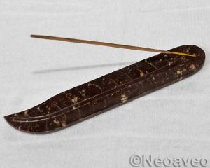 R�ucherschiffchen, Blatt Motiv, R�ucherst�bchenhalter aus Speckstein, R�ucherwerk Zubeh�r