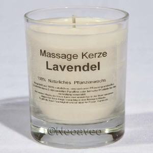 Natur Massagkerze Lavendel aus natr�lichem Pflanzenwachs und sommerlichem Lavendelduft der Provence