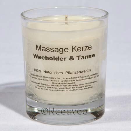 Wacholder & Tanne Natur Massagekerze