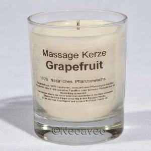 Natur Massagkerze Grapefruit aus nat�rlichem Pflanzenwachs und erfrischendem Duft �therischer �le