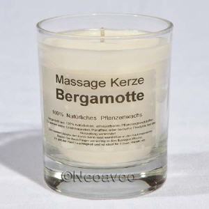  Natur Massagkerze Bergamotte mit Citrusduft, verw�hnt die Haut mit nat�rlichen Rohstoffen