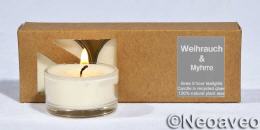 Weihrauch und Myhrre Natur Glas Duftteelichter - balsamischer Duft von Heaven Scent. Hergestellt aus pflanzichem Wachs.