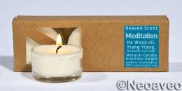 Meditation Natur Glas Duftteelicht von Heaven Scent, aus nachwachsenden Rohstoffen hergestellt.