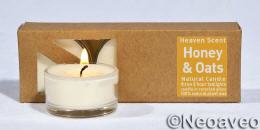 Honig und Hafer Natur Glas Duftteelicht von Heaven Scent.