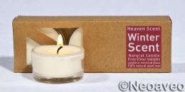 Winterduft 3 St&uuml;ck Glas Duftteelichte von Heaven Scent, mit w&uuml;rziger Duftnote.
