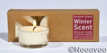 Winterduft 3 St�ck Glas Duftteelichte von Heaven Scent, mit w�rziger Duftnote.