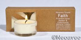 Weihrauch und Zedernholz Natur Duftteelichter mit herrlichem Duft, balsamisch und verf&uuml;hrerisch. Hergestellt von Heaven Scent im Recyclinglas, 