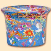 Bl&uuml;tentraum Leucht-Teelichtglas mit sommerlichem Bl&uuml;tenmeer auf dem kleinen Kerzenglas von Kerzenfarm Hahn.