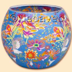 Leuchtglas 11 cm, Bl&uuml;tentraum, A Dream of Blossomviele Bl&uuml;ten, viele Bl&uuml;ten, bunt leuchtend