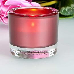 Glasteelicht Burgund Heavy exclusives Windlicht, zur Tischdekoration, Hochzeitsdekoration