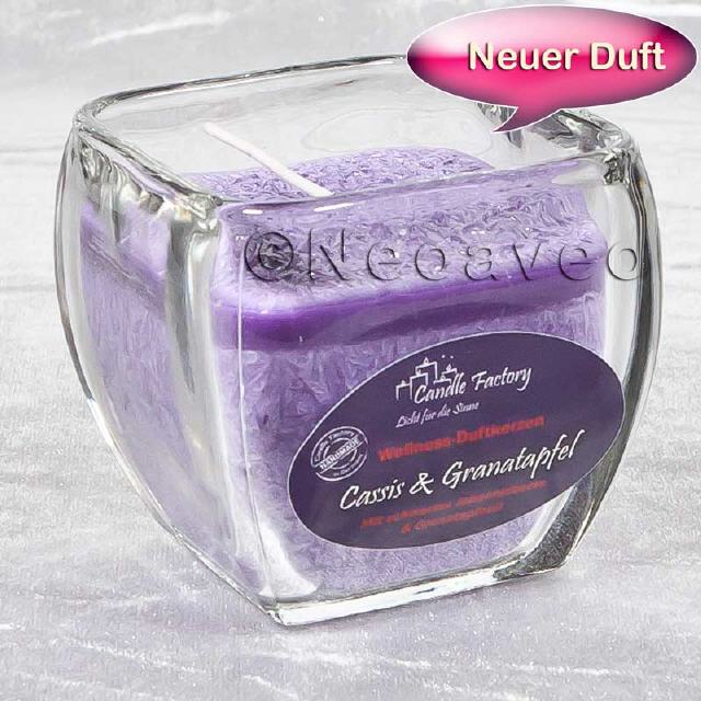 Wellnesss Duftkerze Cassis mit Granatapfel