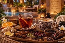 Aromatischer Chai- und Gewürztee mit Zimt, Kardamom und Sternanis für entspannte Wellnessmomente und natürlichen Teegenuss.