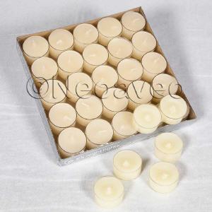 Nightlights in Creme, Teelicht mit einer Brenndauer bis zu acht Stunden, im Acrylbecher. Vorratspack mit 25 St�ck.