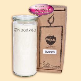 Duftneutral XXl Jumbo Windlicht Gigant, Wellnesskerze von Candle Factory im Weckglas, Gastronomie Kerze, Wellness Kerze, Wellnesskerze