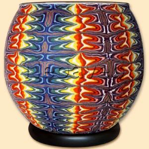 Leuchtglas Lampe XXL, Motiv Fantasie, elktrische Tischleuchte, 30cm x 30cm, Kerzenfarm Hahn