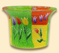Fr&uuml;hling Leuchgt-Teelichglas Fr&uuml;hling mit bl&uuml;hernden Tulpen als Fr&uuml;hjahrsboten.