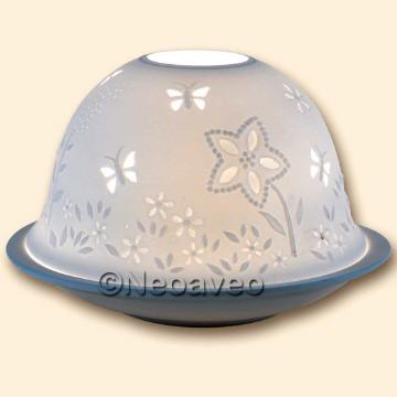 Frühlingswiese Porzellan Windlicht Lithophanie, Dome Lights, Starlights Windlichter, Kerzenfarm Hahn