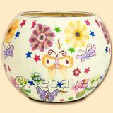 15cm XL Leuchtglas Gr�ner Schmetterling, die gro�e Variante f�r Maxi Teelicht, LED-Teelicht, leuchtender Begleiter f�r die Sommerzeit, Windlicht von Kerzenfarm Hahn
