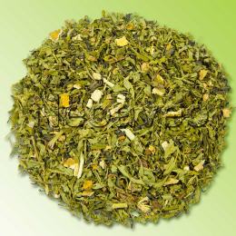 Hanf Kashmiri Gr&uuml;ner Tee mit krautiger Note und sanften Gew&uuml;rznelken mit Ingwer und Orange.