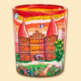 Hansestadt L�beck Leuchtglas Votivglas f�r Teelicht, Votivkerze oder LED-Teelicht, Universit�tsstadt, 7 gotische Kircht�rme Kerzenfarm Hahn