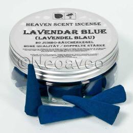 Dieser Duft ist etwas intensiver der &uuml;bliche Lavendel. Durch die dopplete St&auml;rke mit feinem Lavendelduft, erh&auml;lt Raumluft ein leichtes, sommerliches Duftprofil. Amerikanische Qualit&auml;ts Jumbo R&auml;ucherkegel von Heaven Scent, verpackt im Aroma-Schutzbeh&auml;lter.
