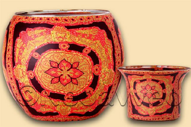 Lotus Leuchtglas und Teelichtglas