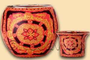 Lotus Leuchtglas und Teelichtglas, bl�hender Lotus, Kerzenfarm Hahn
