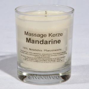 Natur Massagkerze Mandarine aus nat�rlichem Pflanzenwachs und frischem Duft von �therischem �l aus der Schale der Mandarine