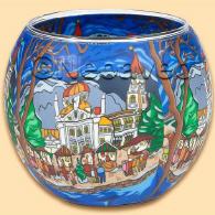 Leuchtglas Meran 11 cm mit Stadtmotiv, Bozen, Hauptstadt, S&uuml;dtirol, Kerzenfarm Hahn