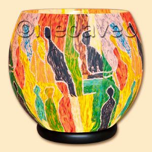 Leuchtglas Lampe, Moderne Kunst, Menschen , Tischleuchte, elektrisch, Kerzenfarm Hahn