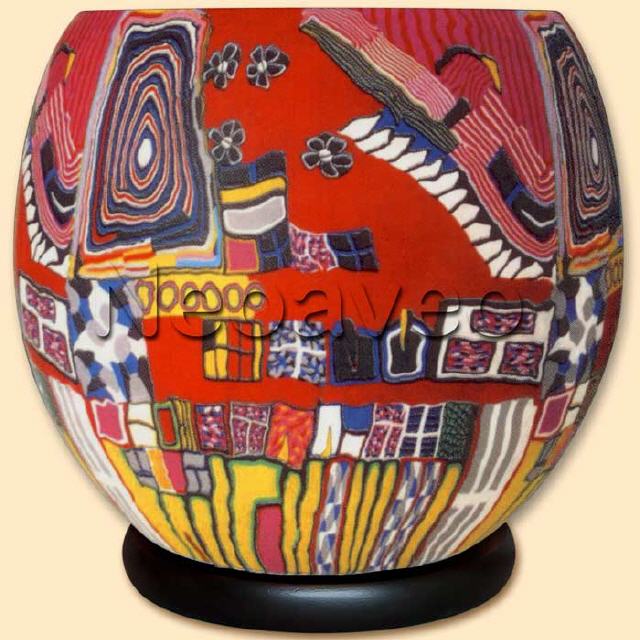 Moderne Kunst Rot XXL Leuchtglas Lampe Gigant