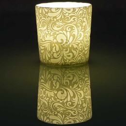 Votivbecher Ornamente aus Porzellan, Lithophanie, Starlights Windlichter, Kerzenfarm Hahn