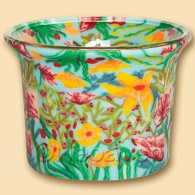Tropische Blumen Teelichtglas