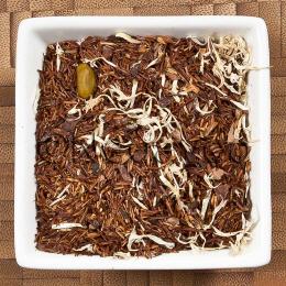 Rotbuschtee mit leicht mandelg-s&uuml;&szlig;em Geschmack von Pistatien und schokoladigem Aroma von Kakaoschalen.