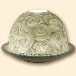 Rosen Porzellan Windlicht Lithophanie, Dome Light, Starlights Windlichter, Kerzenfarm Hahn