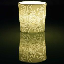 Rosenstrau&szlig; Windlicht Votiv-Becher aus Porzellan, Starlights Windlichter, Kerzenfarm Hahn