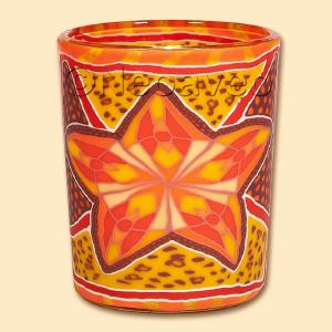 Leuchtend Roter Stern Votivglas 6 cm, von Kerzenfarm Hahn