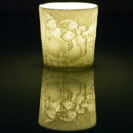 Schneem&auml;nner Windlicht Votiv Becher aus Porzellan, Starlights Windlichter, Kerzenfarm Hahn