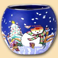 Leuchtglas Schneemann 11 cm, von Kerzenfarm Hahn