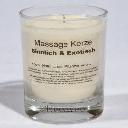 Massagkerze Sinnlich und Exotisch mit betörendem Duft, hergestellt aus natürlichem Pflanzenwachs