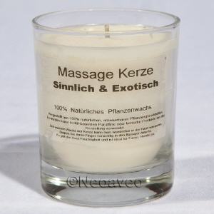 Massagkerze Sinnlich und Exotisch mit bet�rendem Duft, hergestellt aus nat�rlichem Pflanzenwachs