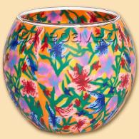 Leuchtglas Sommerblumen, herrlich leuchtende Bl&uuml;tenpracht aus der Leuchtglasserie von Kerzenfarm Hahn