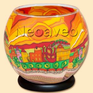 Sommertag XXL Leuchtglas Lampe von Kerzenfarm Hahn. Leuchtende Hecke und strahlende Sonne am Himmel. Farbiges Motiv f�r Gem�tlichkeit zu jeder Tageszeit.