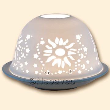 Sonne Porzellan Windlicht Lithophanie, Dome Lights, Starlights Windlichter, Kerzenfarm Hahn