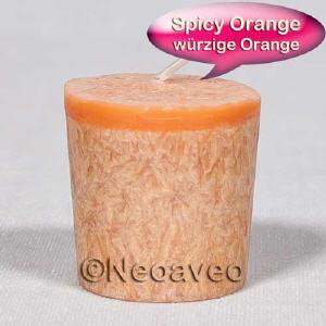 Votivkerze Spicy Orange mit spritziger Orangennote, Votiv Duftkerzen, Duftvotivkerzen, Candle Factory