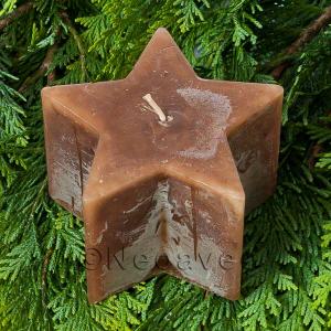 Sternkerze Braun, 7 cm Durchmesser, Trendkerze zur Gestaltung von Adventskr�nzen, Weihnachtsgestecken