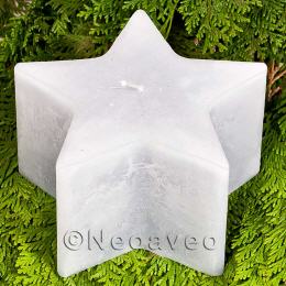 Sternkerze Hellgrau , Größe S, 7 cm x 10 cm. Die auffällige Farbe gibt Tannengestecken und Arrangements mit Pflanzen und Blumen einen besonderen Touch.