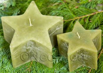 Sternkerze Hellgr�n in zwei Gr��en mit einem Durchmesser von 7cm und 14cm. Angesagte Trendkerzen zur Gestlltung vorweihnachtlicher Gestecke. Dekoriert mit Tanne, Tannenzapfen, Hagebutten oder Thuja entsteh ansprechende Adventsgestecke.