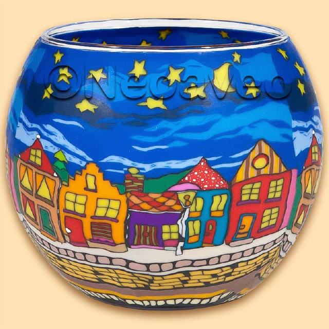Leuchtglas 11 cm, Strasse bei Nacht