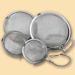 Tee Ei-Ball, Dauerfilter aus Edelstahlnetz. 45 mm, 50 mm, 65 mm, 75 mm.